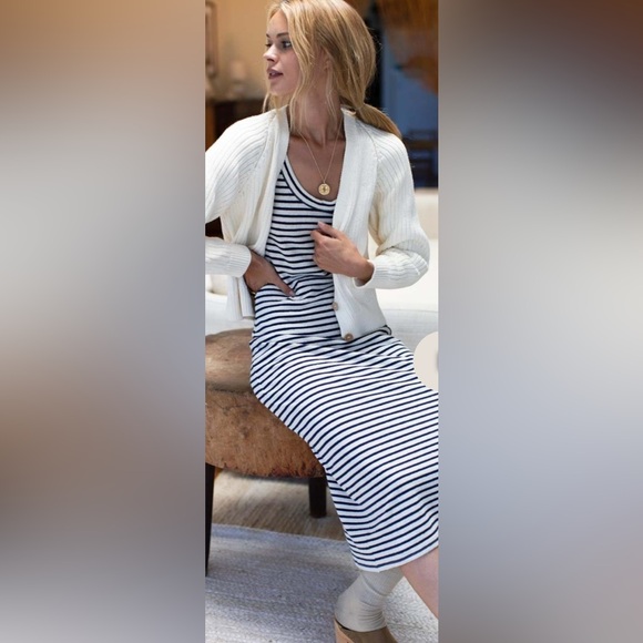 Emerson Fry Hemp & Organic Cotton Striped Tank Midi Dress - Picture 3 of 12